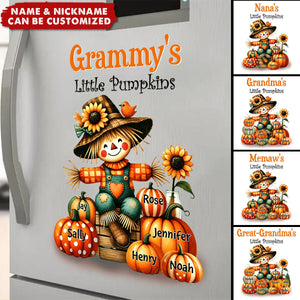 Autumn Vibe Scarecrow Grandma and Pumpkin Grandkids Personalized Decal