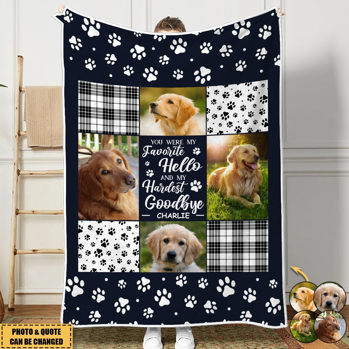 Custom Photo You Were My Favorite Hello And My Hardest Goodbye - Memorial Personalized Blanket