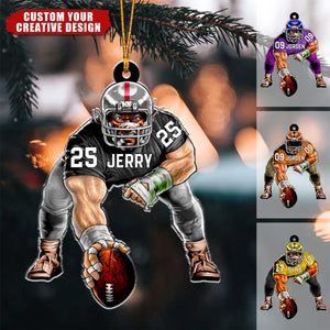 Football Fierce Player Personalized Christmas Ornament, Gifts For Football Player