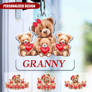 Grandma/ Mama Bear With Little Bear Kids Personalized Acrylic Keychain