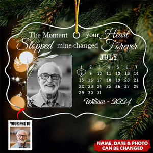 Personalized The Moment Your Heart Stopped Memorial Calendar Custom Photo Benelux Ornament