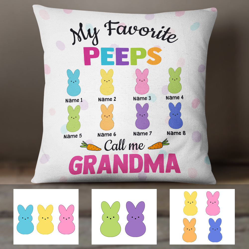 Personalized Easter Grandma Mom Bunny Throw Pillow - Grandkids Easter Day