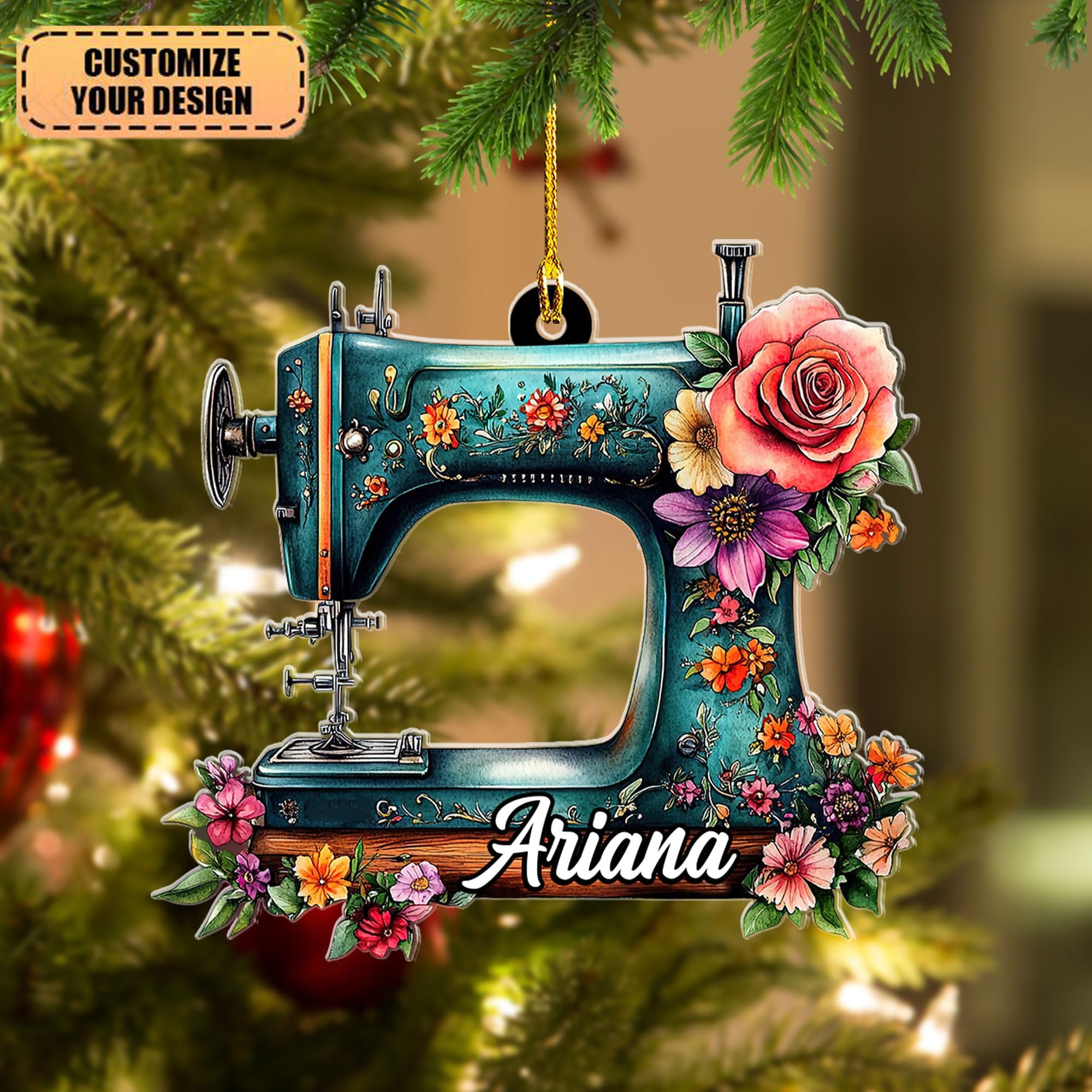 Personalized Sewing Christmas Ornament for Sewing Lovers