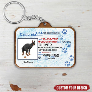 Dog Lovers - Funny Dog License Tag ID - Personalized Acrylic Keychain