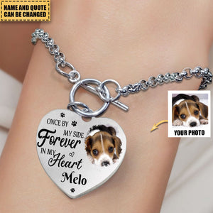 Once By My Side Forever In My Heart - Personalized Photo Heart Bracelet