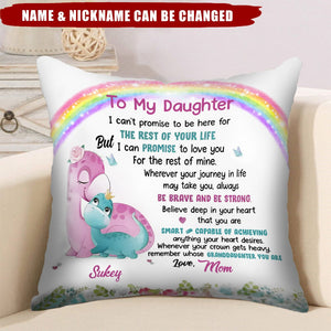 Grandma Mom Hug Grandkid Cute Dinosaur Personalized Pillow