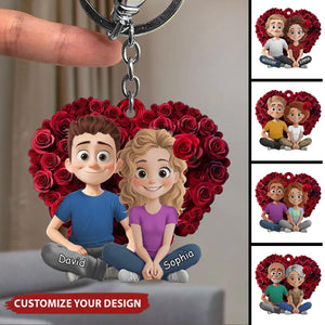 Partners In Crime And In Love - Couple Personalized Acrylic Keychain - Gift For Husband Wife, Anniversary,Valentine's Day