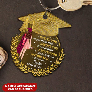 Behind You All Your Memories Graduation Gift Personalized Acrylic Keychain