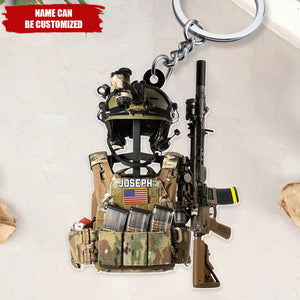 Tactical Gear Stand With Rack Personalized Keychain