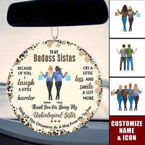 Because Of You, I Laugh A Little Harder - Personalized Ornament - Gift For Best Friends, BFF, Sisters