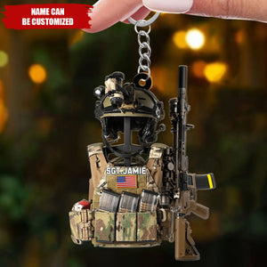 Tactical Gear Stand With Rack Personalized Keychain