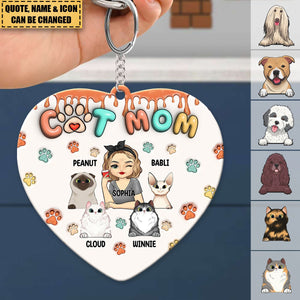 The Road To My Heart Is Filled With Paw Prints - Dog & Cat Personalized Acrylic Keychain