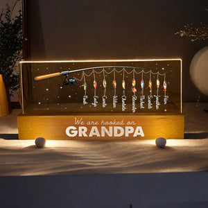 Gift For Dad Grandpa Hooked On Acrylic Name Night Light