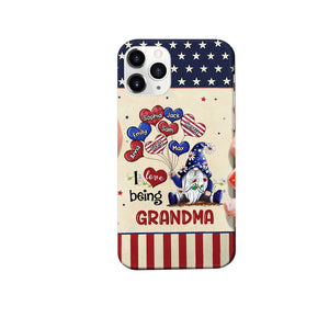 Personalized Heart Phone case July 4th Gift Independence Day - I Love Being Grandma Dwarf Balloons