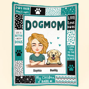 Dog Mom - Dog Dad - Personalized Blanket - Birthday, Loving, Funny Gift For Dog Mom, Dog Dad, Dog Owner, Dog Lover