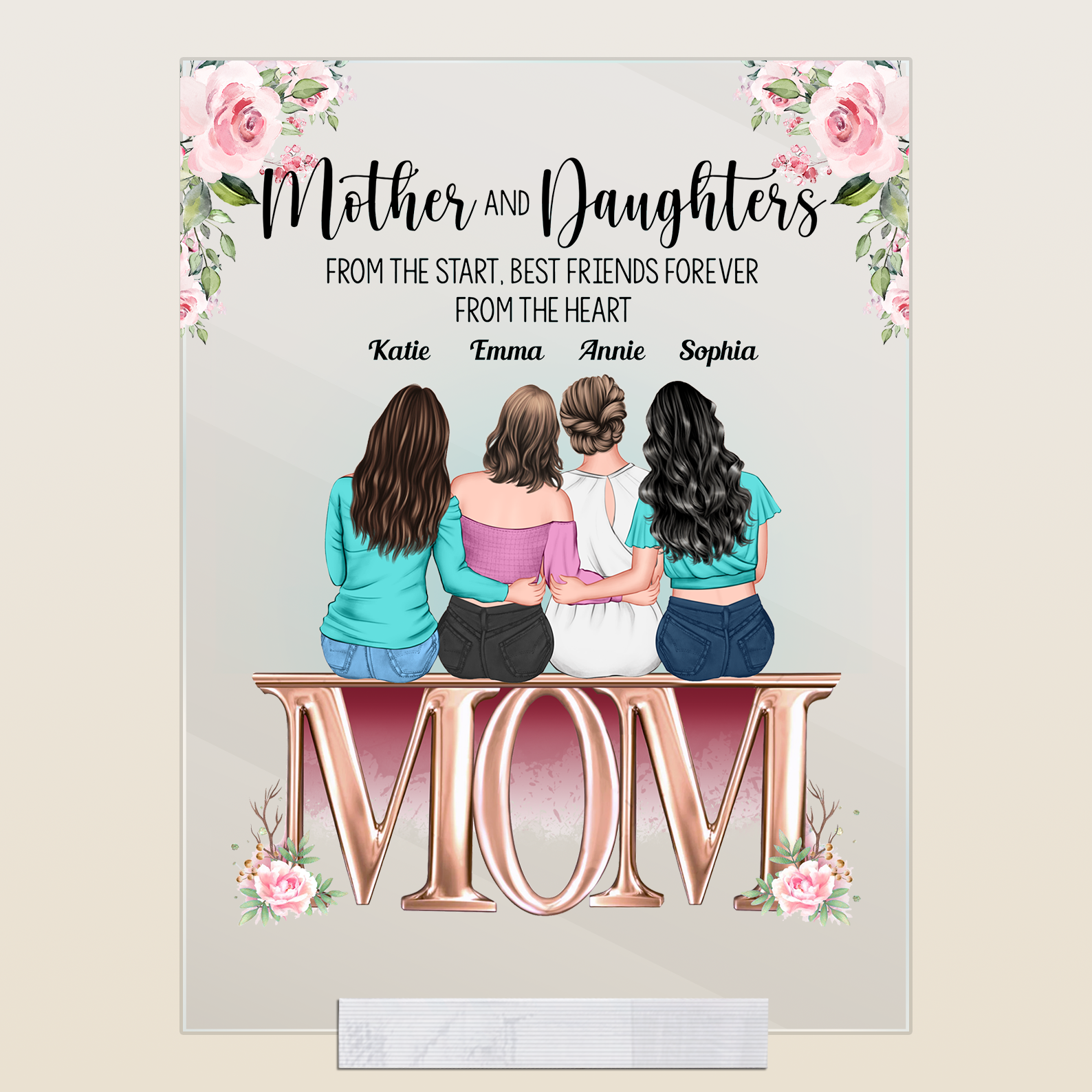 Mother And Daughter - Personalized Acrylic Plaque - Birthday Gift Mother's Day Gift For Mom, Daughters