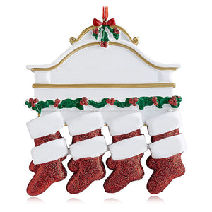 Resin Christmas Socks Family Nameplate Christmas Ornament