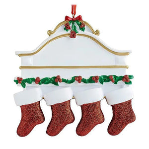 Resin Christmas Socks Family Nameplate Christmas Ornament