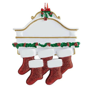 Resin Christmas Socks Family Nameplate Christmas Ornament