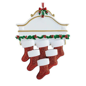 Resin Christmas Socks Family Nameplate Christmas Ornament