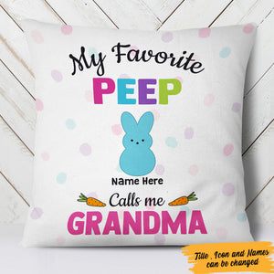 Personalized Easter Grandma Mom Bunny Throw Pillow - Grandkids Easter Day