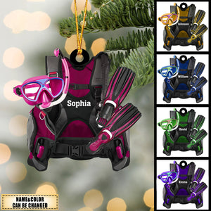 Personalized Christmas Ornament for Scuba Diver