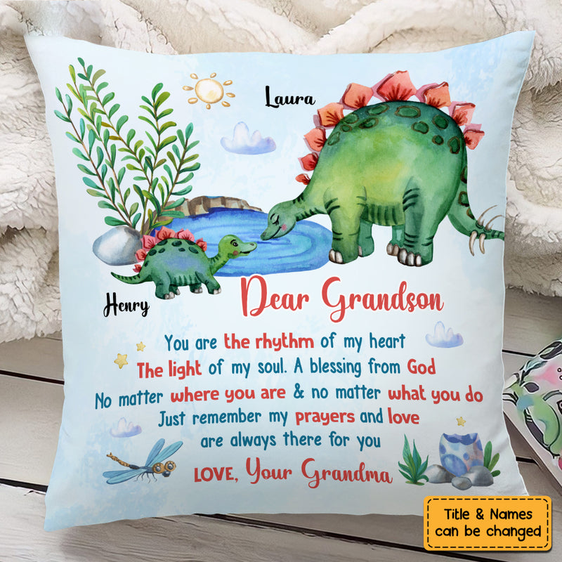 Gift For Grandson You Are The Rhythm Of My Heart Pillow