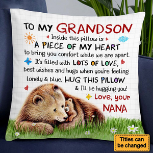 Gift For Grandson Bear Inside This Pillow