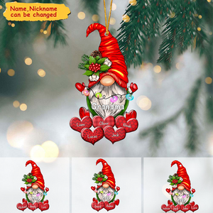 Xmas Family Draft Grandma With Sweetheart Grandkids Personalized Acrylic Ornament