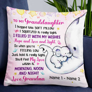 Personalized Elephant Mom Grandma Daughter Granddaughter Pillowcase