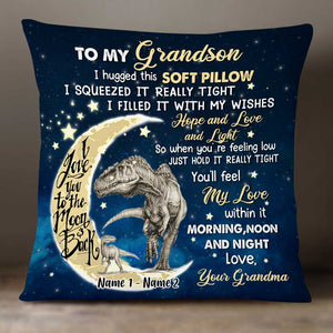 Personalized Hug This Mom Grandma Granddaughter Daughter Dad Grandpa Son Grandson Dinosaur Pillowcase