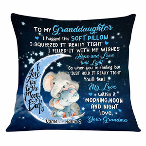 Personalized Mom Grandma Daughter Granddaughter Elephant Pillowcase