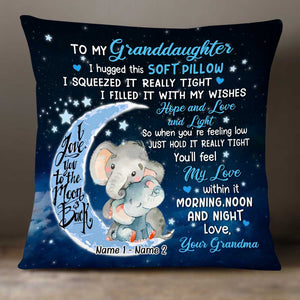 Personalized Mom Grandma Daughter Granddaughter Elephant Pillowcase