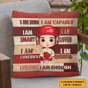 Gift For Son Grandson Baseball Affirmations Pillow