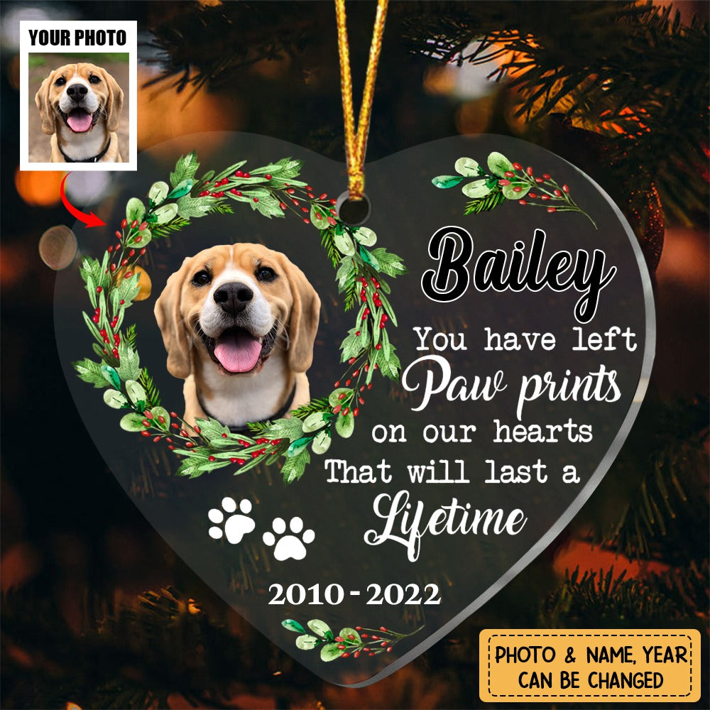 Dog Memo Heart Ornament - Dog Lover Gifts - Custom Ornament from Photo