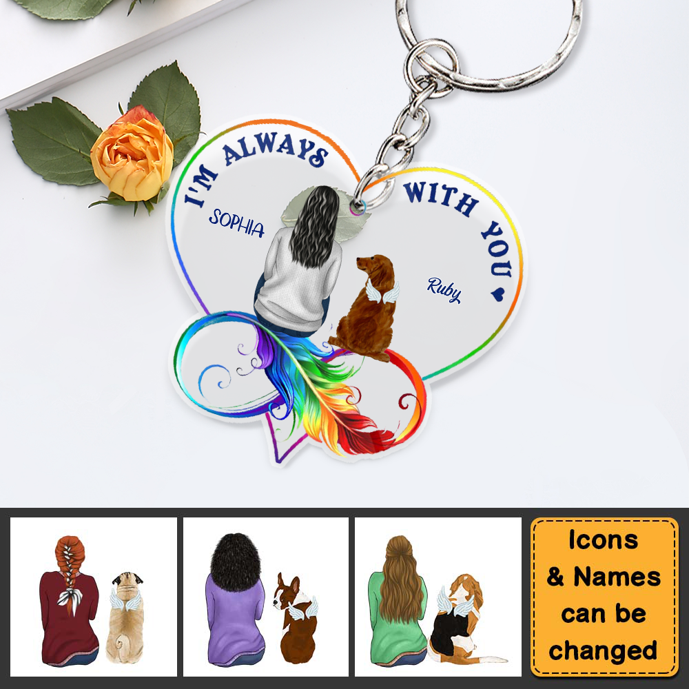 Dog Memorial Gift I'm Always With You Acrylic Keychain