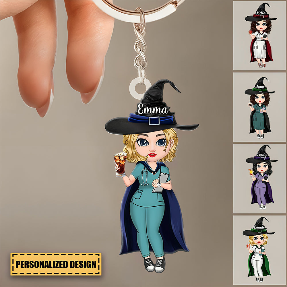 Personalized Halloween Nurse Keychain Gift Idea For Nurse