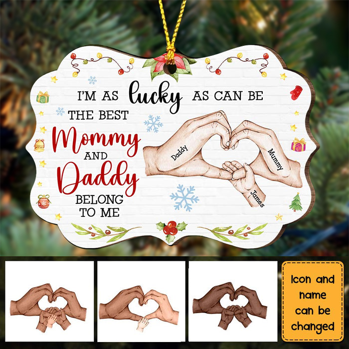 Gift For Baby First Mommy & Daddy Belong To Me Wood Ornament