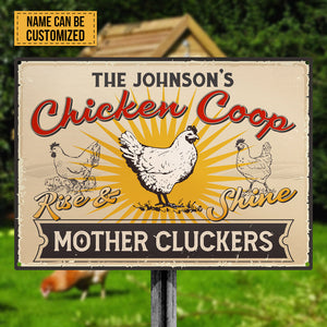 Personalized Farm Chicken Coop Rise And Shine Customized Metal Signs