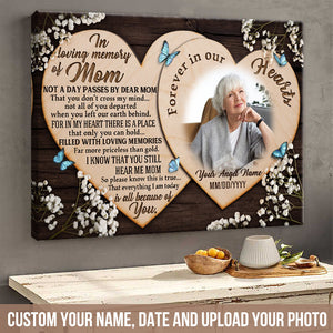 Custom Photo Personalized Sympathy Gifts For Loss Of Mother Remembrance Mother In Heaven Poster