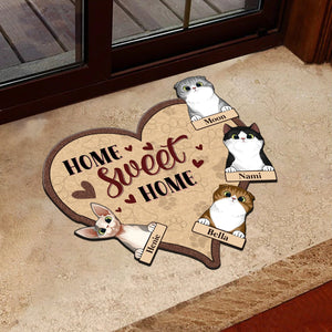 Home Sweet Home Cat Custom Shaped Doormat