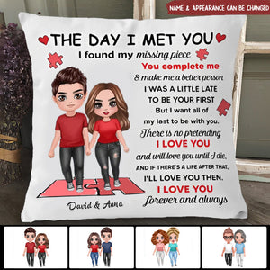 I Found My Missing Piece Doll Couple Valentine‘s Day Gift For Her For Him Personalized Pillow