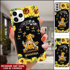 Personalized Phone case Mommy, Grandma Sunflower Doll Butterflies