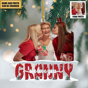 Grandma Mom We Love You Custom Photo Acrylic Ornament Christmas Gift For Grandma