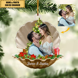 Gift For Couple - Personalized Custom Photo Mica Ornament - Christmas Gift For Couple, Wife, Husband