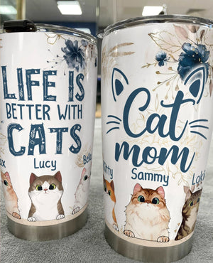 Cat Mom Personalized Tumbler