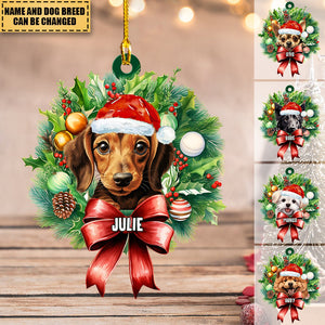 Personalized Christmas Cute Dogs Ornament, Christmas Gifts