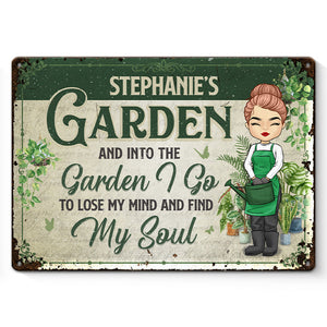 Into The Garden I Go To Lose My Mind - Garden Personalized Custom Home Decor Metal Sign - House Warming Gift For Gardening Lovers