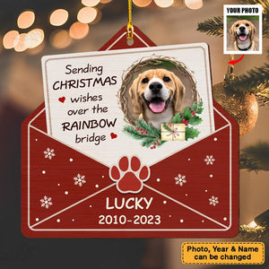 Dog Memorial Gift Sending Christmas Wishes Photo Ornament