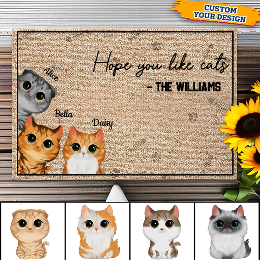 Hope You Like Cats - Personalized Doormat